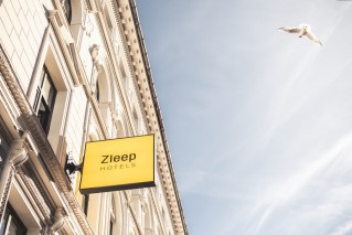 Hotel logo signage on the front of a Zleep Hotel
